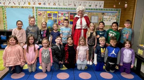 Mrs Claus with first grade